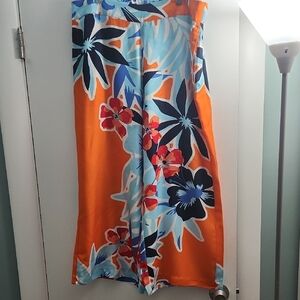 Soft Surroundings Orange and Blue Floral Pants - NWOT